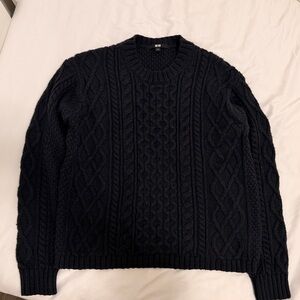 Navy Blue Cable Knit Sweater